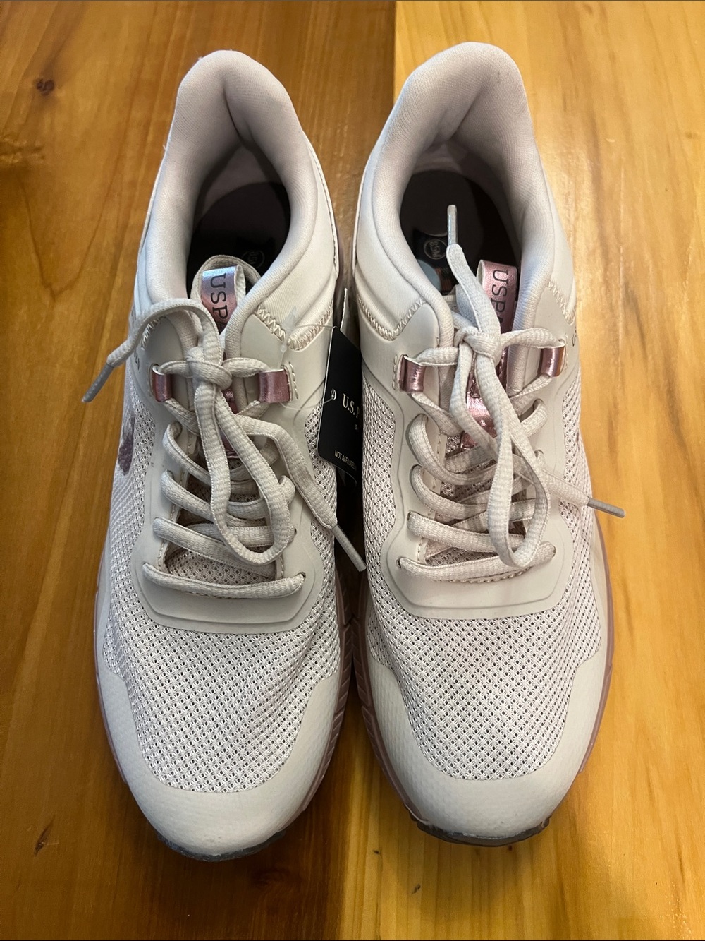 U.S. Polo Assn. Women's Pale Pink Mesh Athletic Sneakers